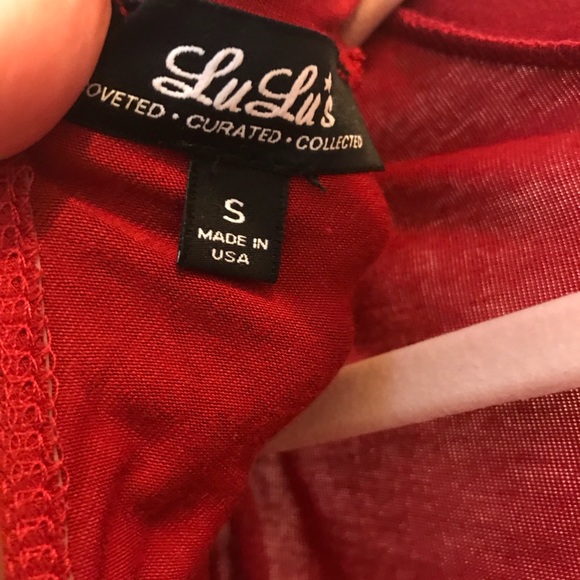 Burgundy fitted dress by Lulu size small - Picture 4 of 5